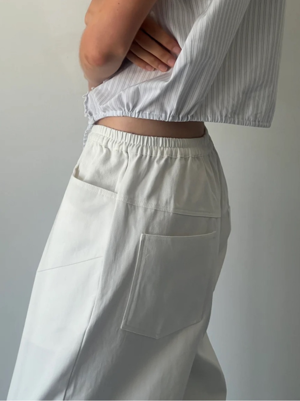 New Deiji Studios Square Pocket Pant in White